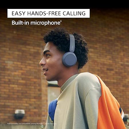 TanTrox WH-CH520 Wireless On-Ear Bluetooth Headphones with Mic, 50H Battery, Quick Charge, DSEE, Multipoint, Voice Assistant – Blue