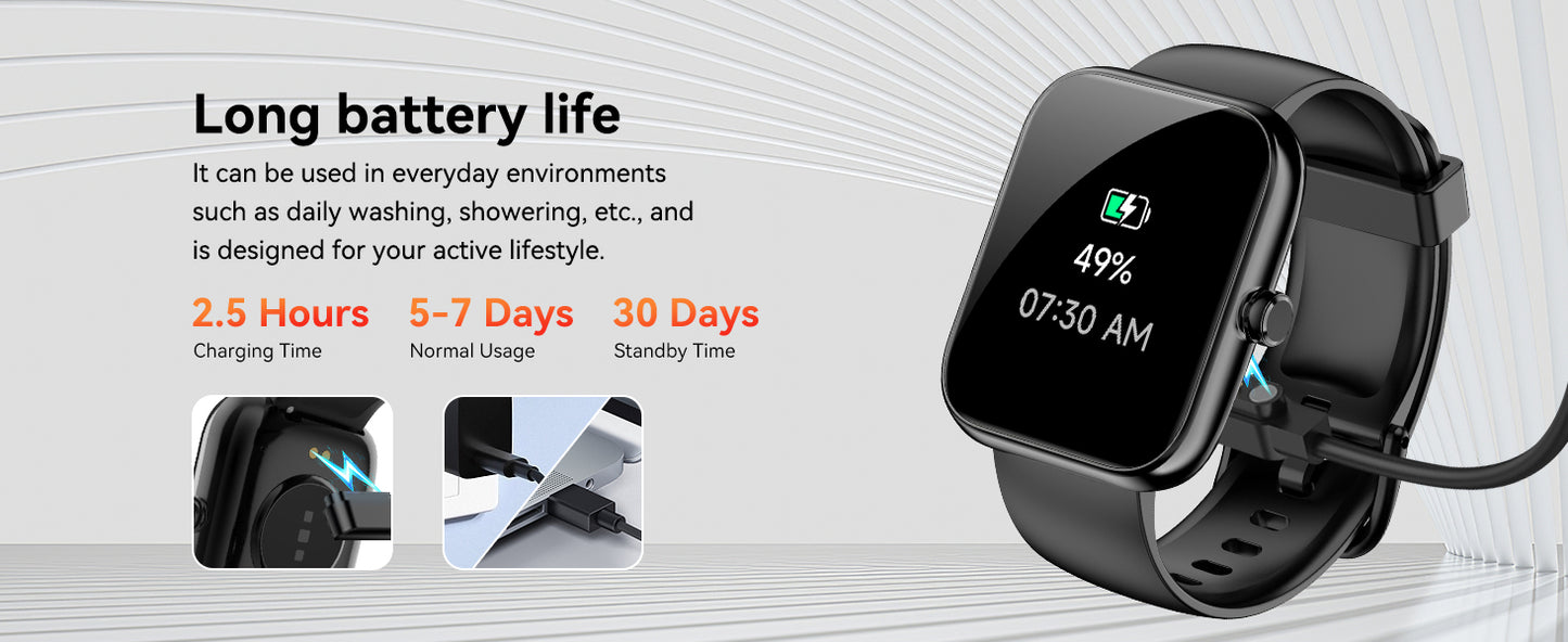 1.83" HD Touchscreen | Alexa Built-in | Bluetooth Calling | Health & Fitness Tracker (Heart Rate, SpO₂, Sleep) | 120+ Sports Modes | IP68 Waterproof | Compatible with Android & iPhone